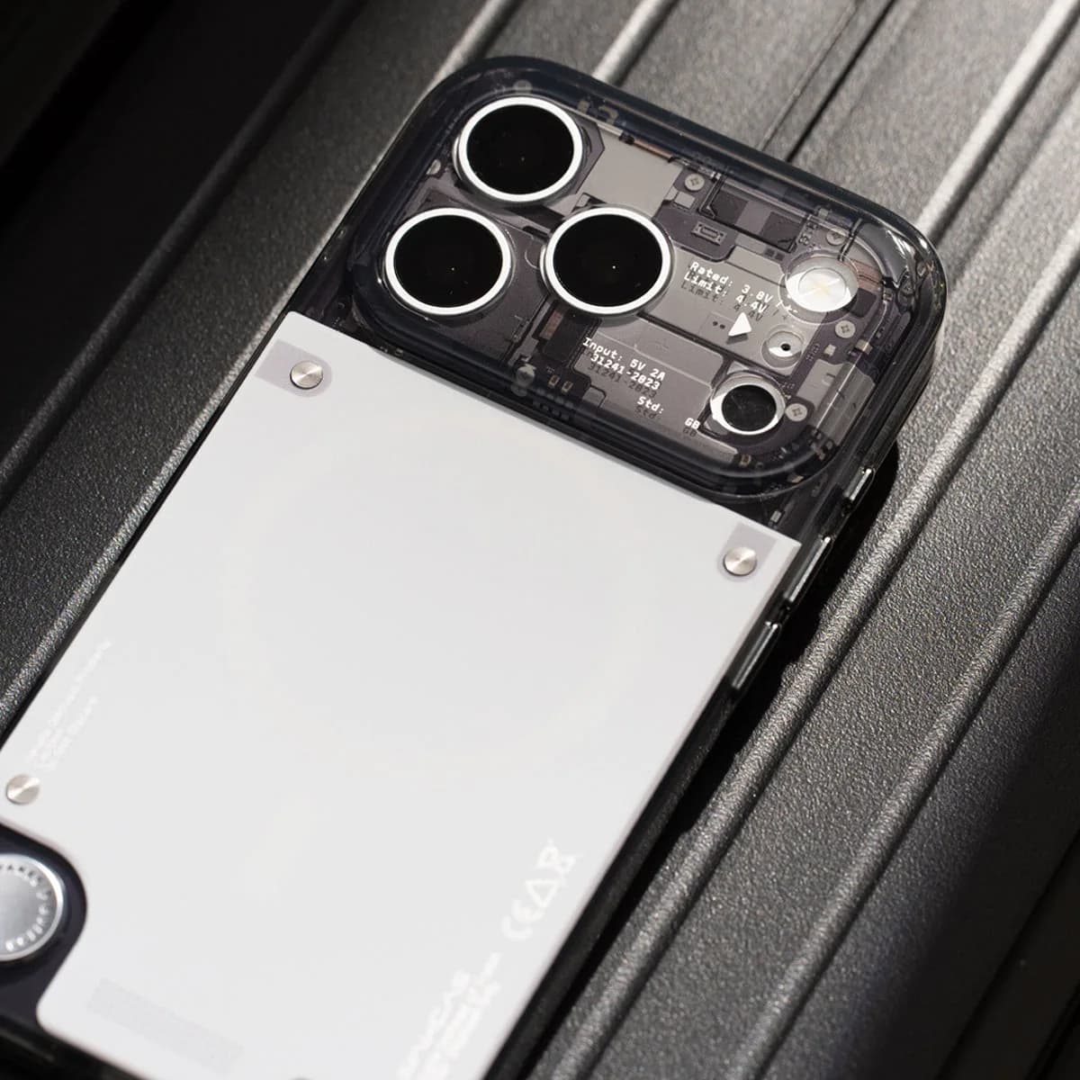 WAKCAS Gloss Black See-Through MagSafe iPhone Case