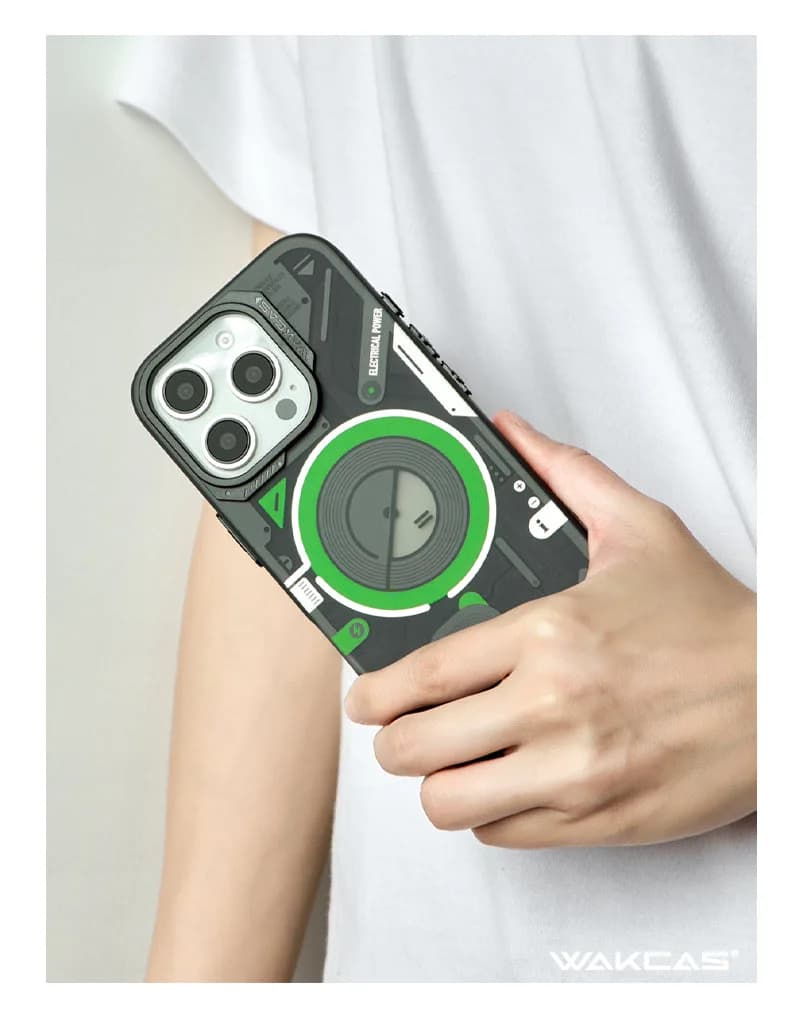 Wakcas Color-block Mechanical iPhone Case - Trendy Matte Magnetic Original Design Couple Edition