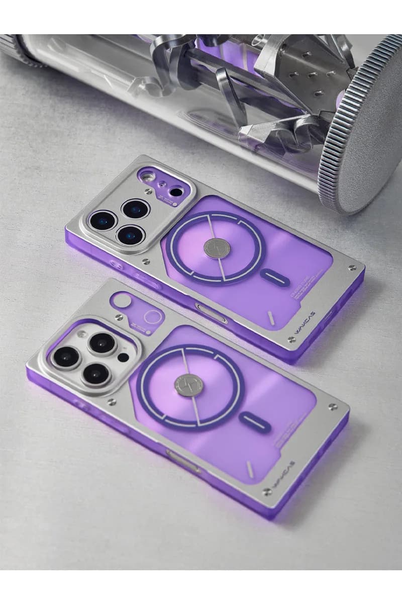 WAKCAS Square Purple Electroplated MagSafe iPhone Case