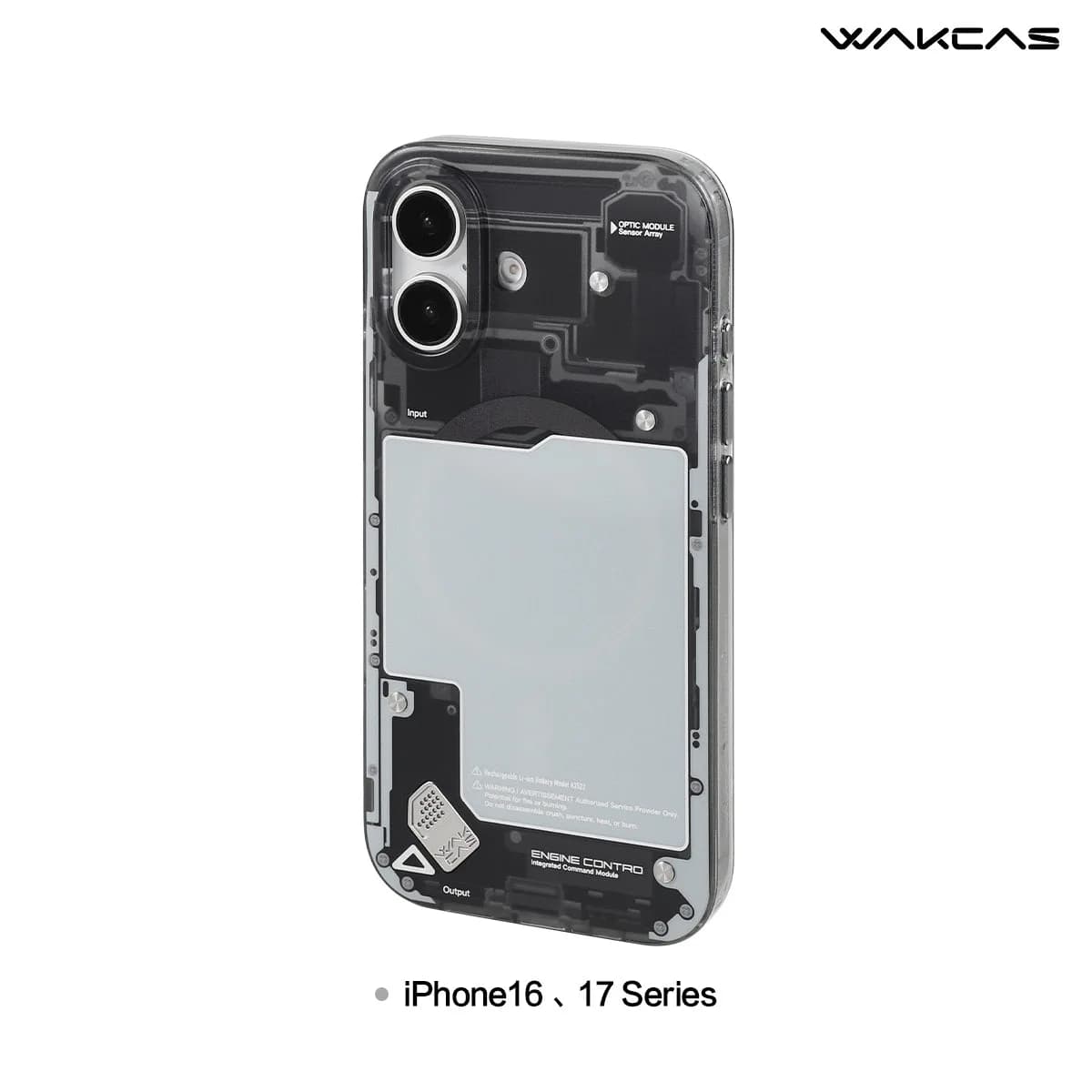 WAKCAS Black See-Through Matte MagSafe iPhone Case