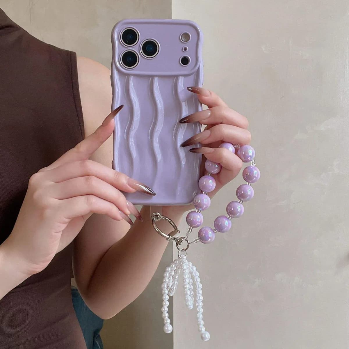 Simple Solid Color Three-dimensional Wave Phone case for IPhone