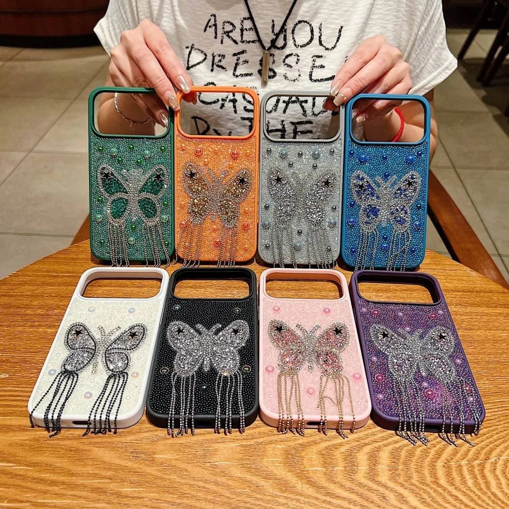 Diamond 3D Butterfly Mobile Phone Cover for iPhone