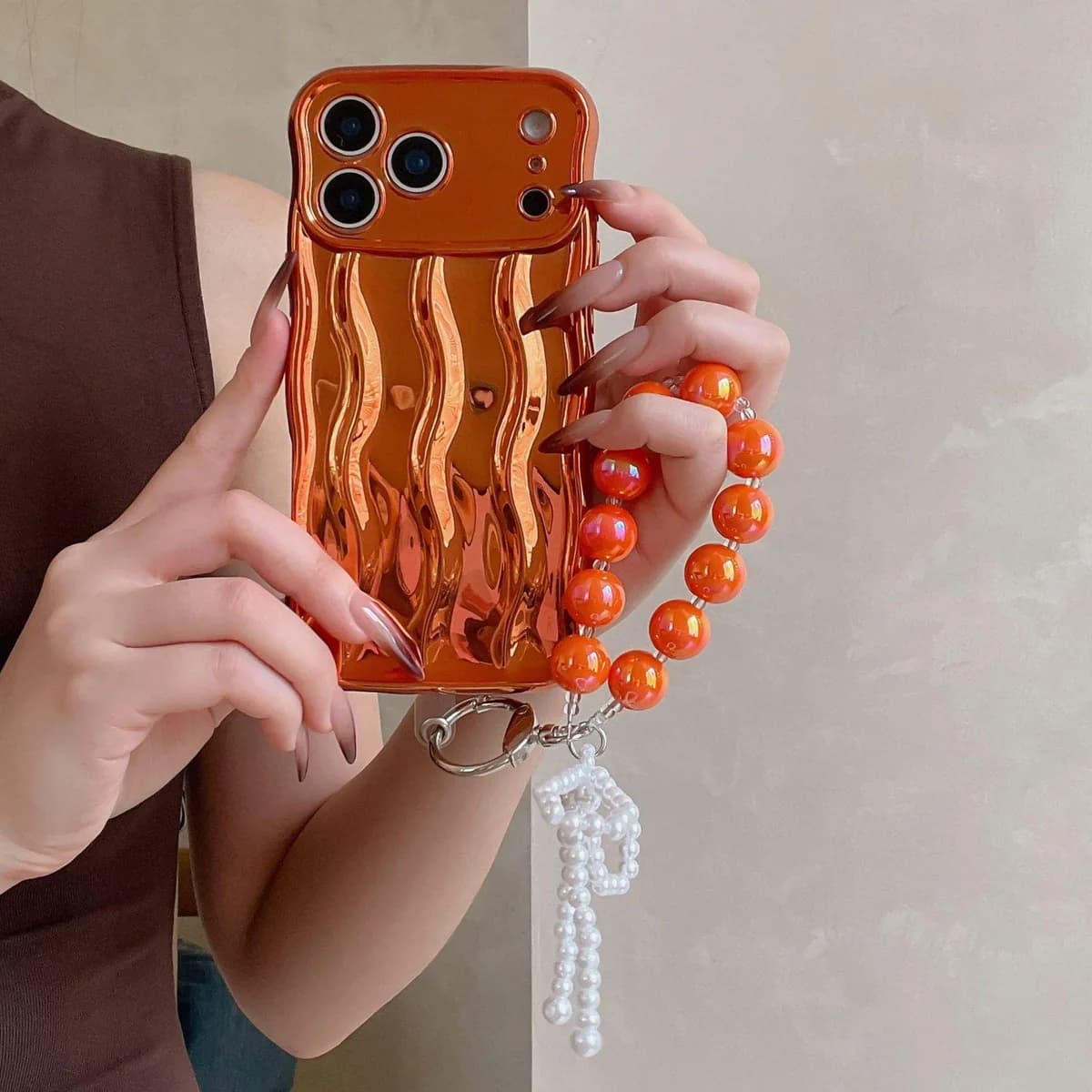 Simple Solid Color Three-dimensional Wave Phone case for IPhone
