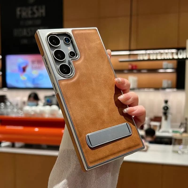 High Quality Electroplated Leather Case for Samsung