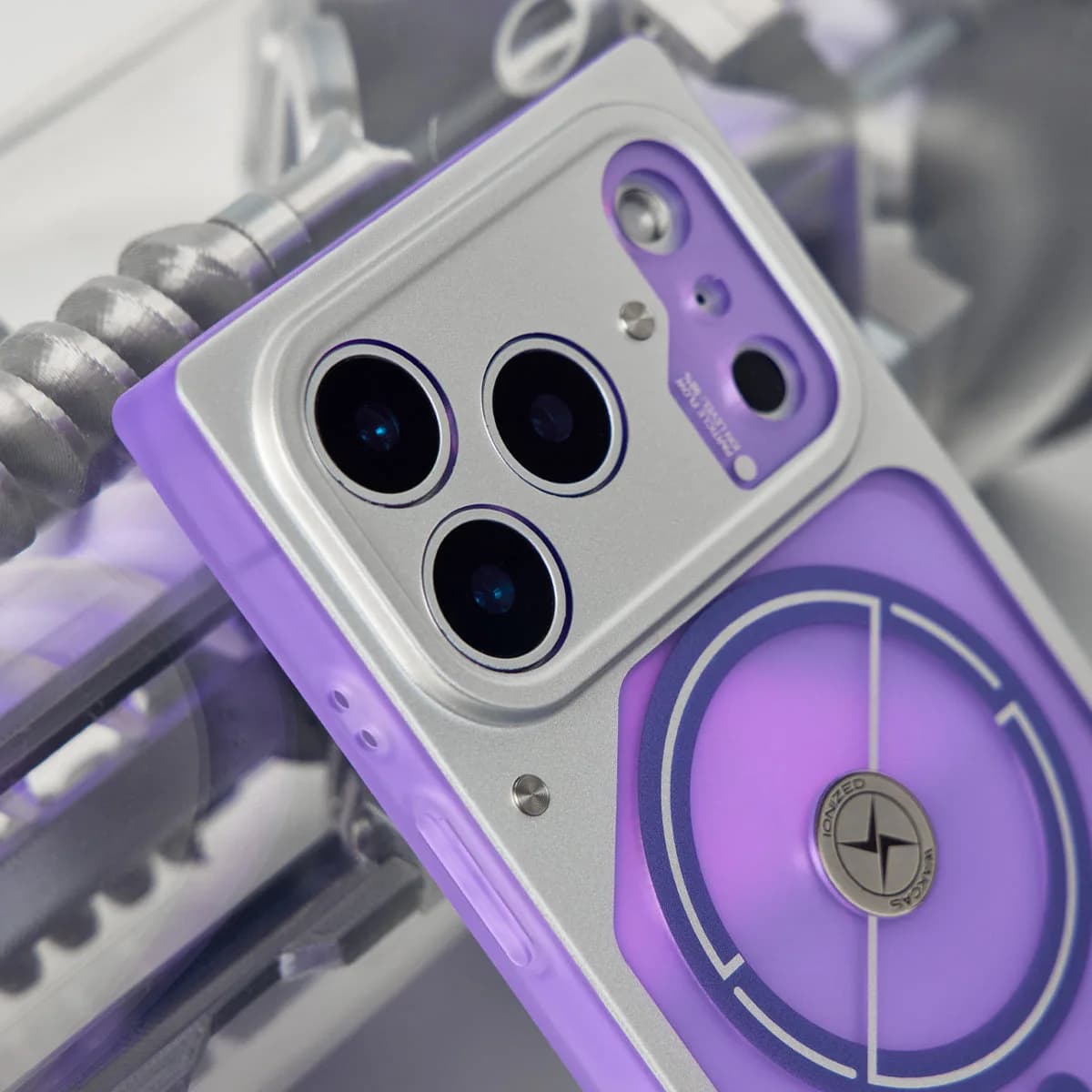 WAKCAS Square Purple Electroplated MagSafe iPhone Case