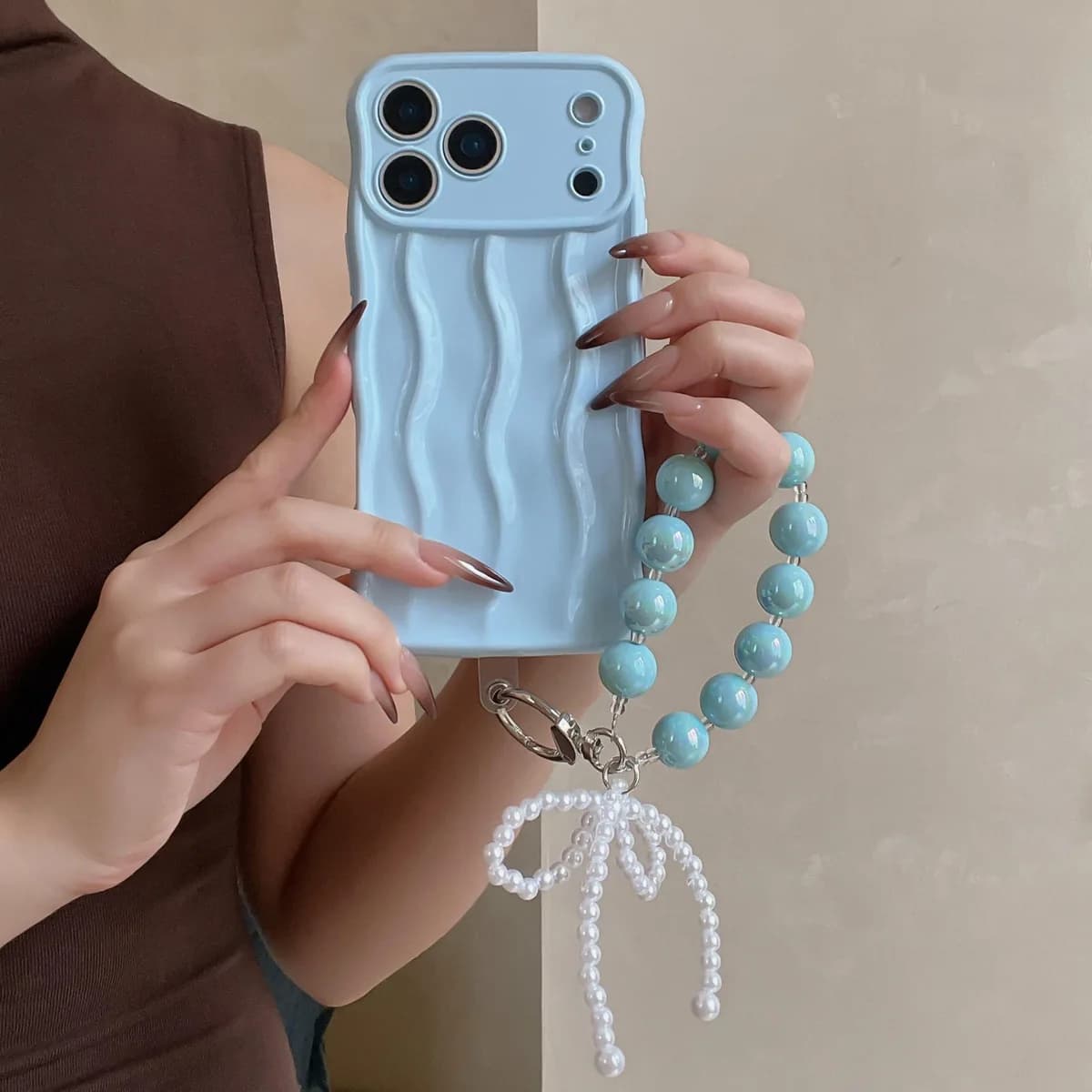 Simple Solid Color Three-dimensional Wave Phone case for IPhone