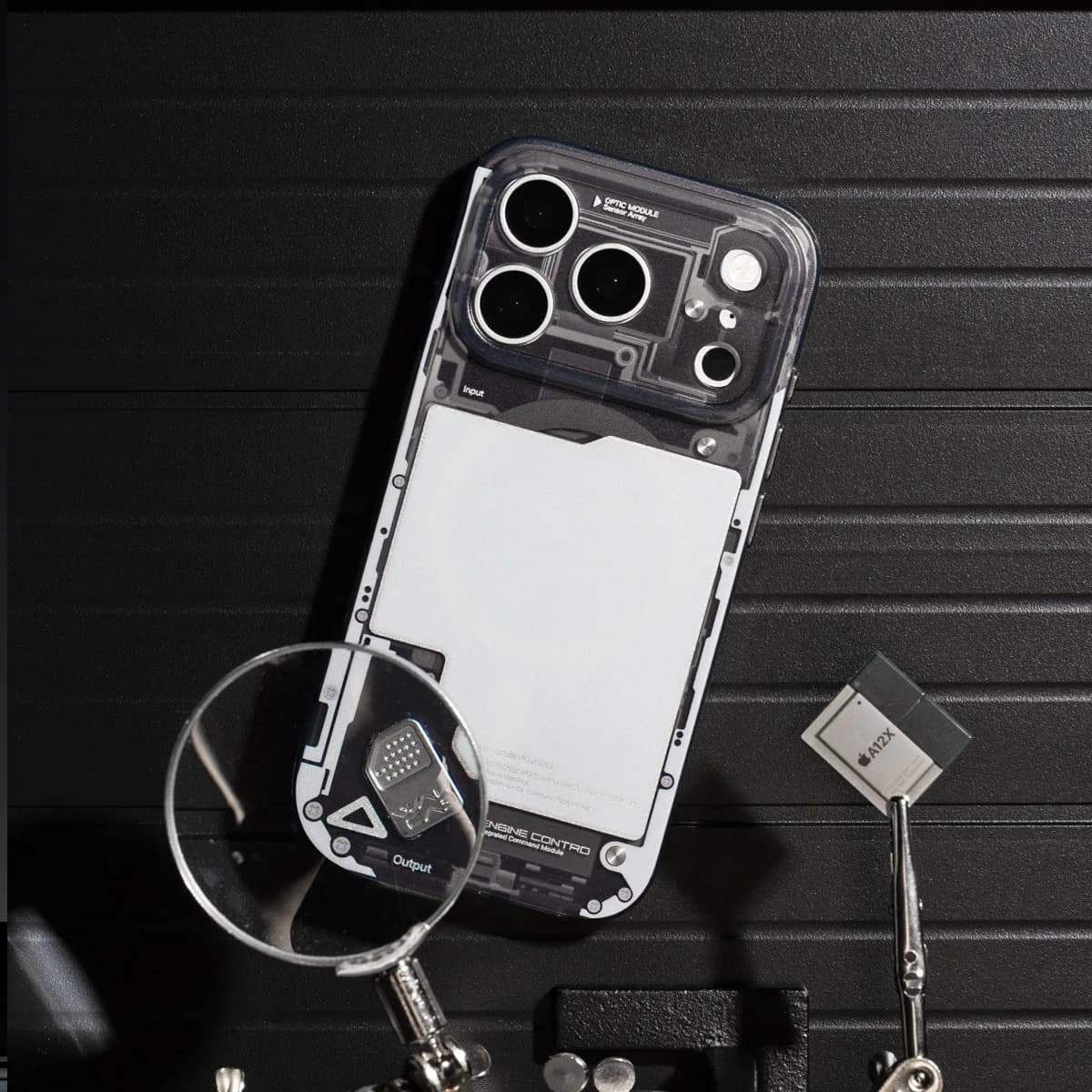 WAKCAS Black See-Through Matte MagSafe iPhone Case