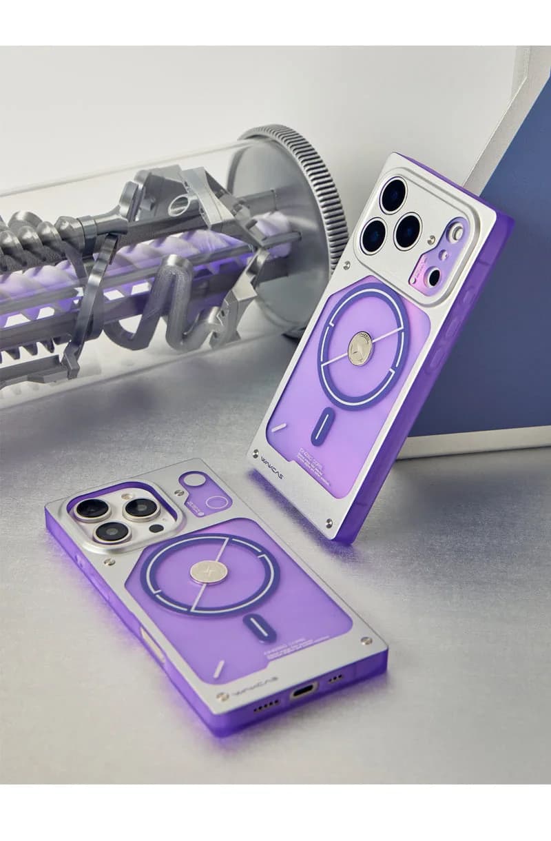 WAKCAS Square Purple Electroplated MagSafe iPhone Case