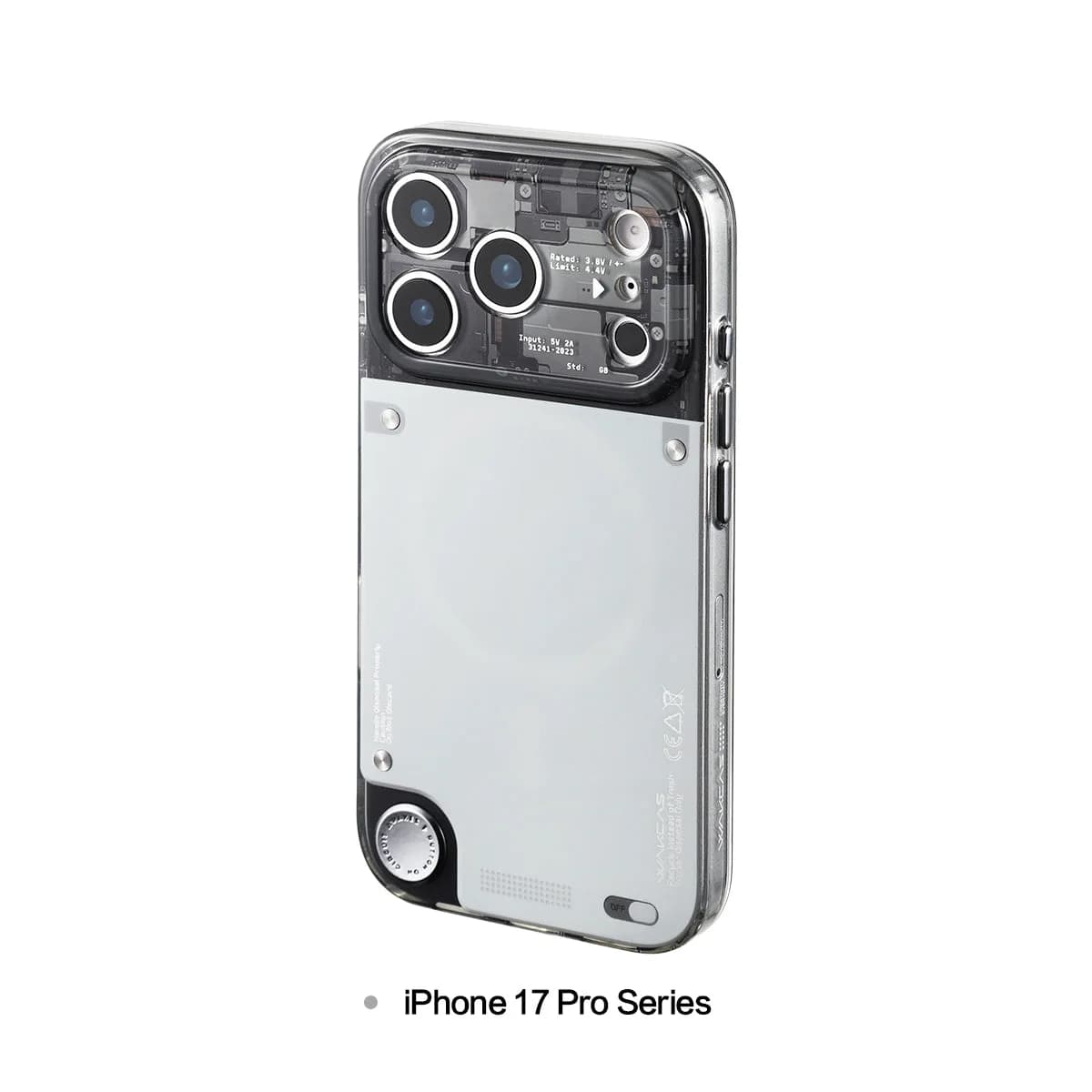 WAKCAS Gloss Black See-Through MagSafe iPhone Case