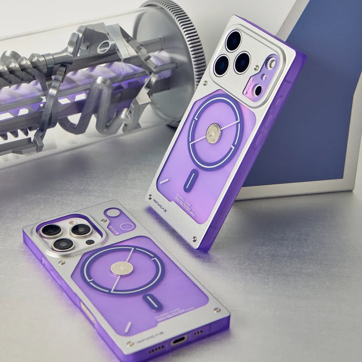 WAKCAS Square Purple Electroplated MagSafe iPhone Case