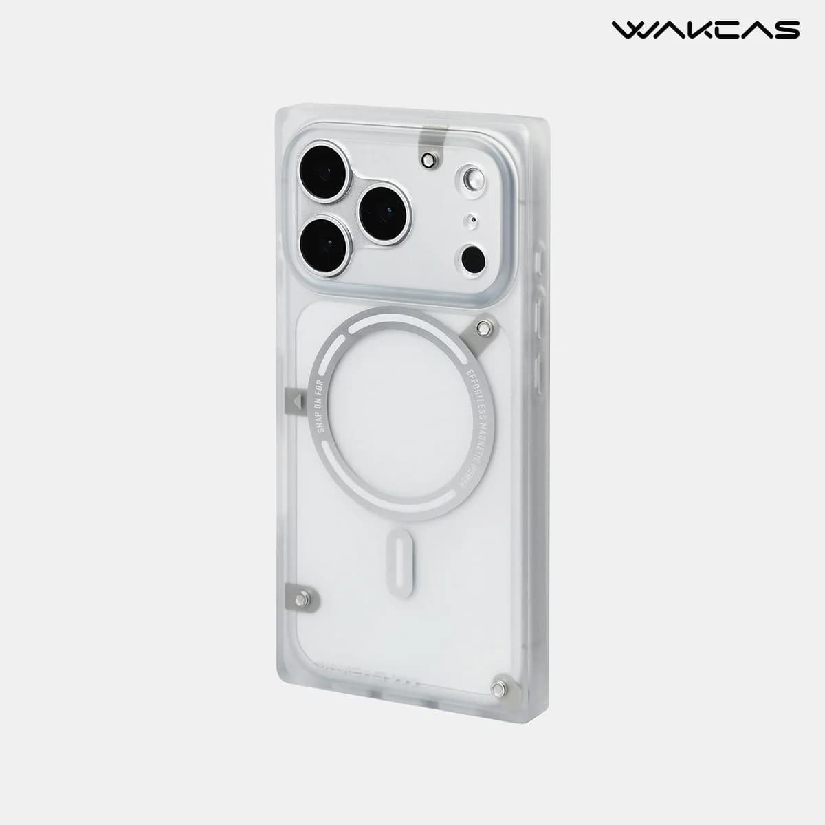 WAKCAS Matte Semi-Transparent Magnetic Square Case for iPhone 17 Series | MagSafe