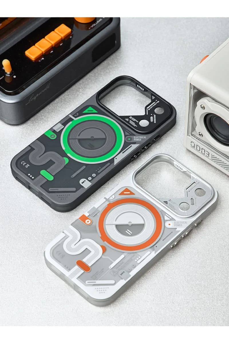 Wakcas Color-block Mechanical iPhone Case - Trendy Matte Magnetic Original Design Couple Edition