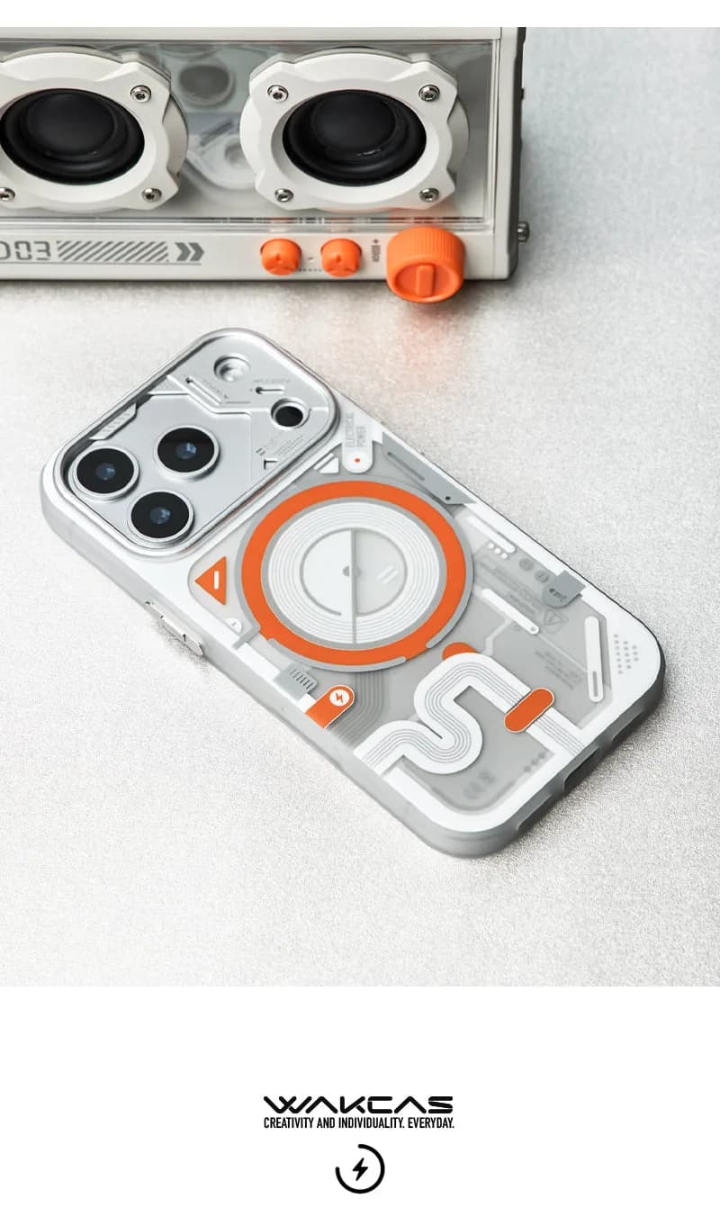 Wakcas Color-block Mechanical iPhone Case - Trendy Matte Magnetic Original Design Couple Edition