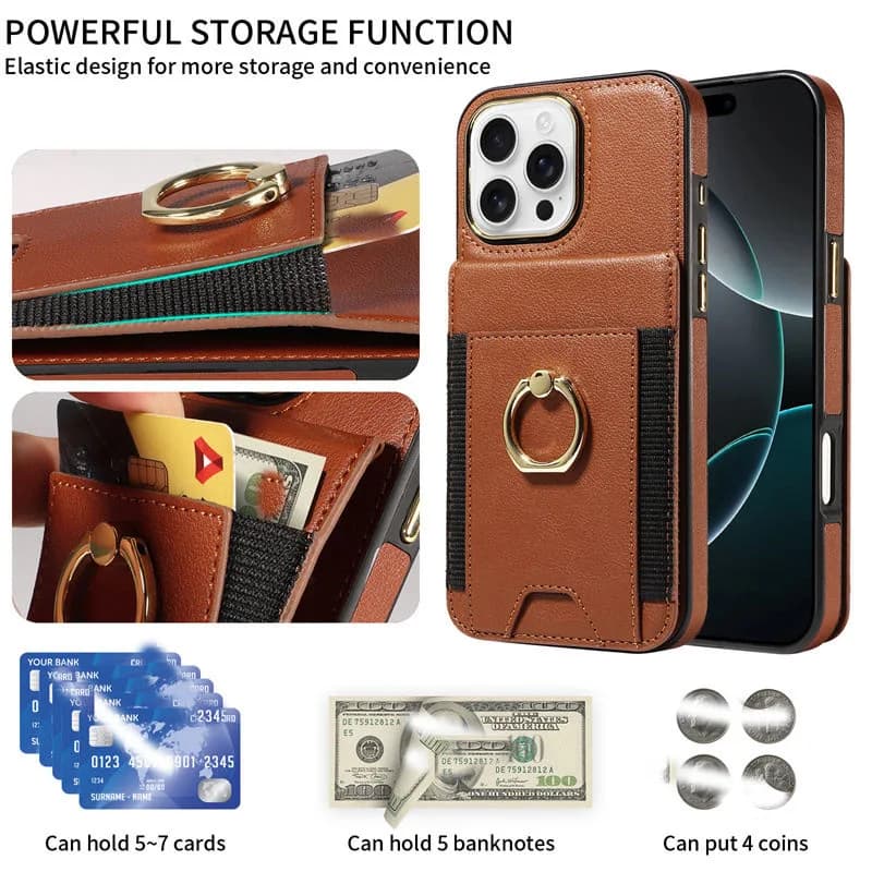 Ins Wallet Ins Wallet Ring Holder Phone Case for iPhone