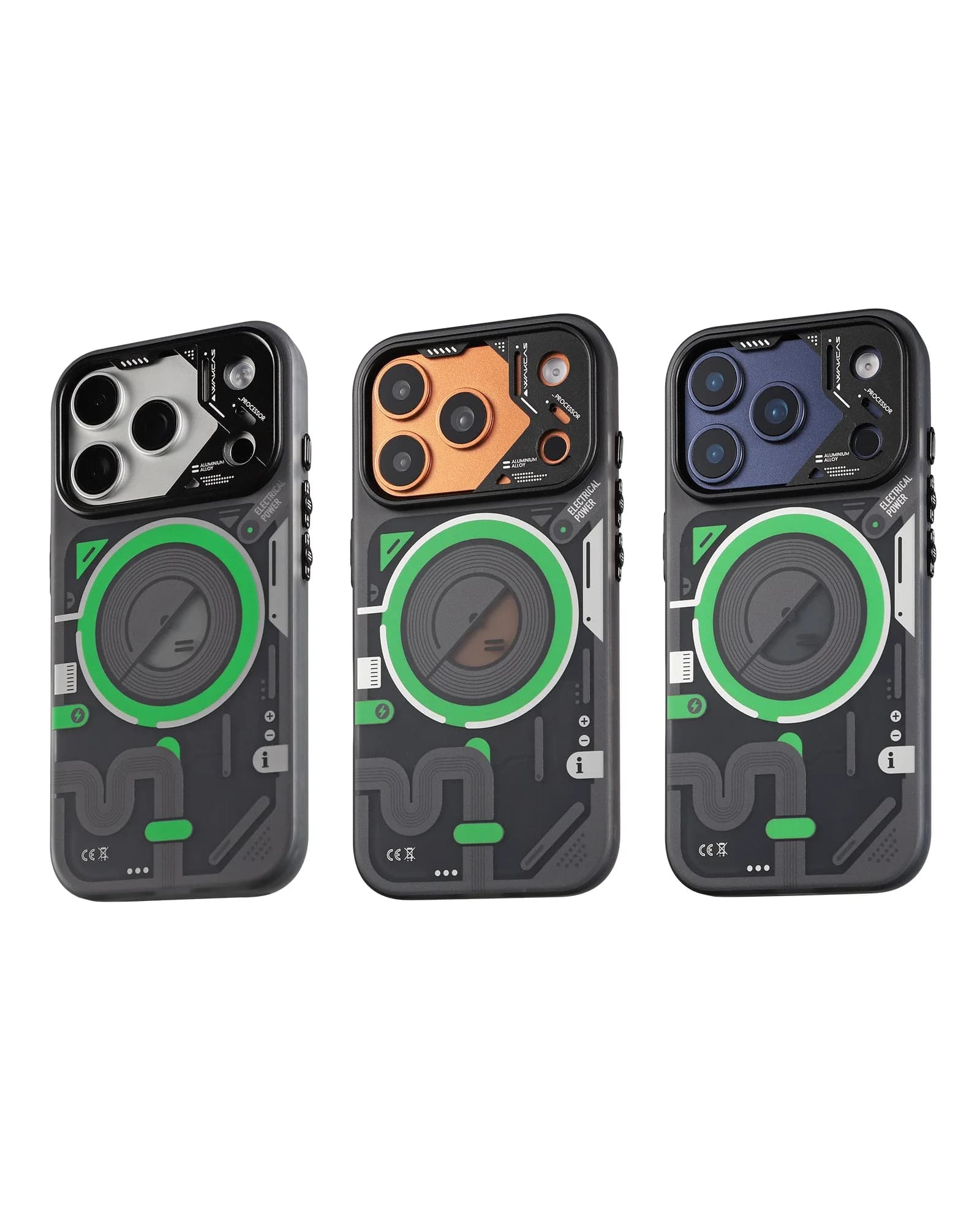 Wakcas Color-block Mechanical iPhone Case - Trendy Matte Magnetic Original Design Couple Edition