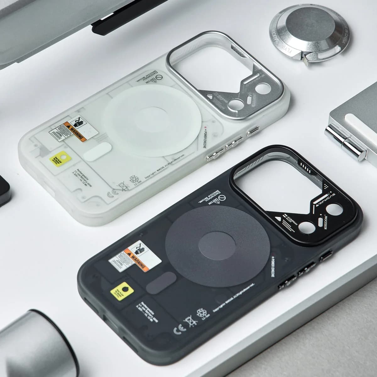Frosted Mechanical Anti-Drop Magnetic iPhone Samsung Galaxy Magsafe Case