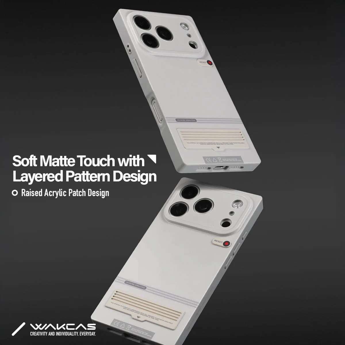 WAKCAS Gray Square Retro Terminal MagSafe iPhone Case