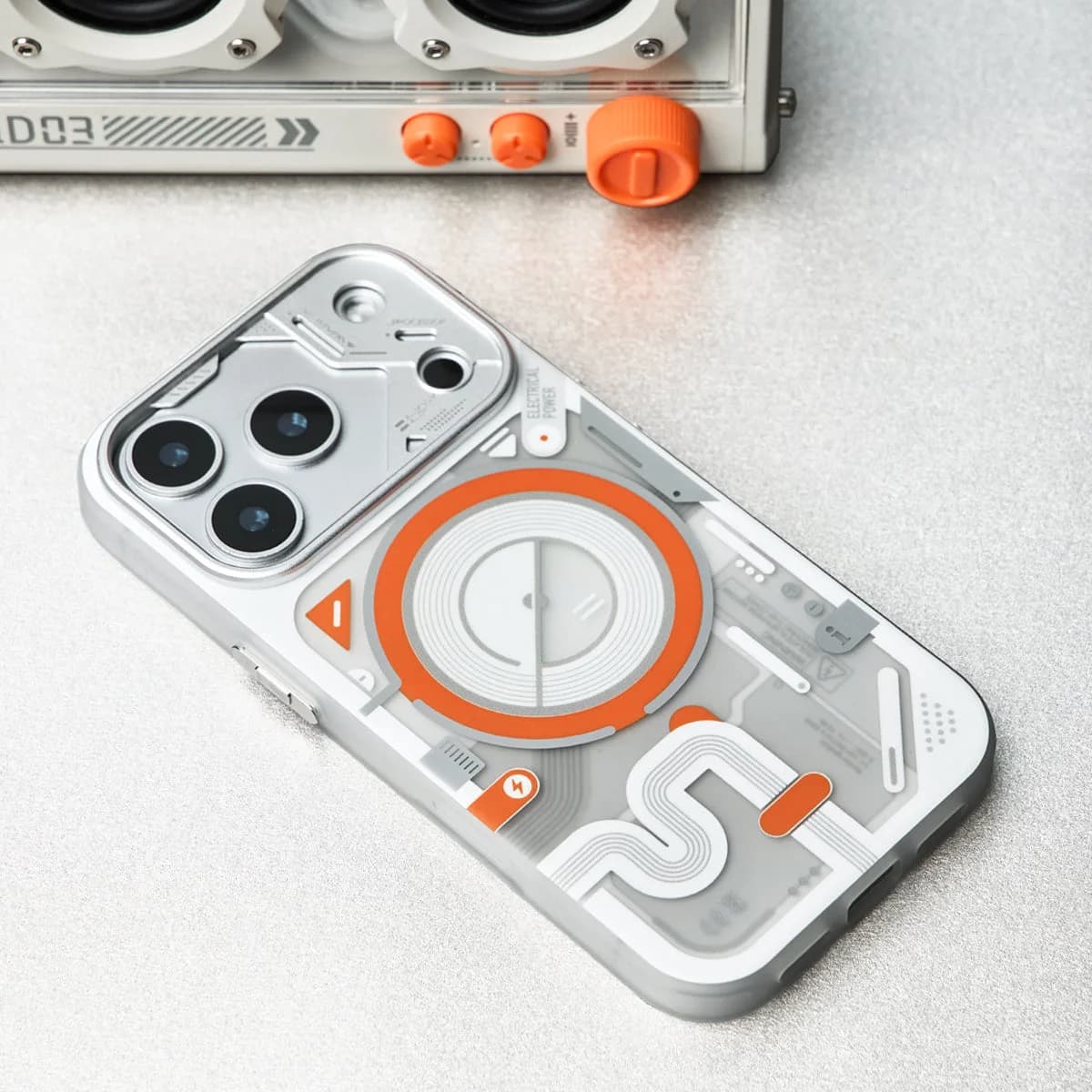 Wakcas Color-block Mechanical iPhone Case - Trendy Matte Magnetic Original Design Couple Edition