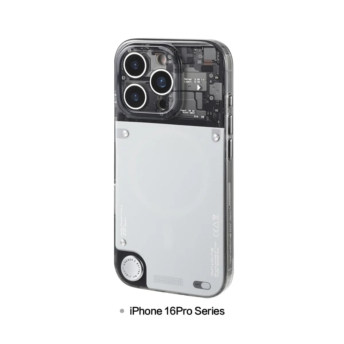 WAKCAS Gloss Black See-Through MagSafe iPhone Case