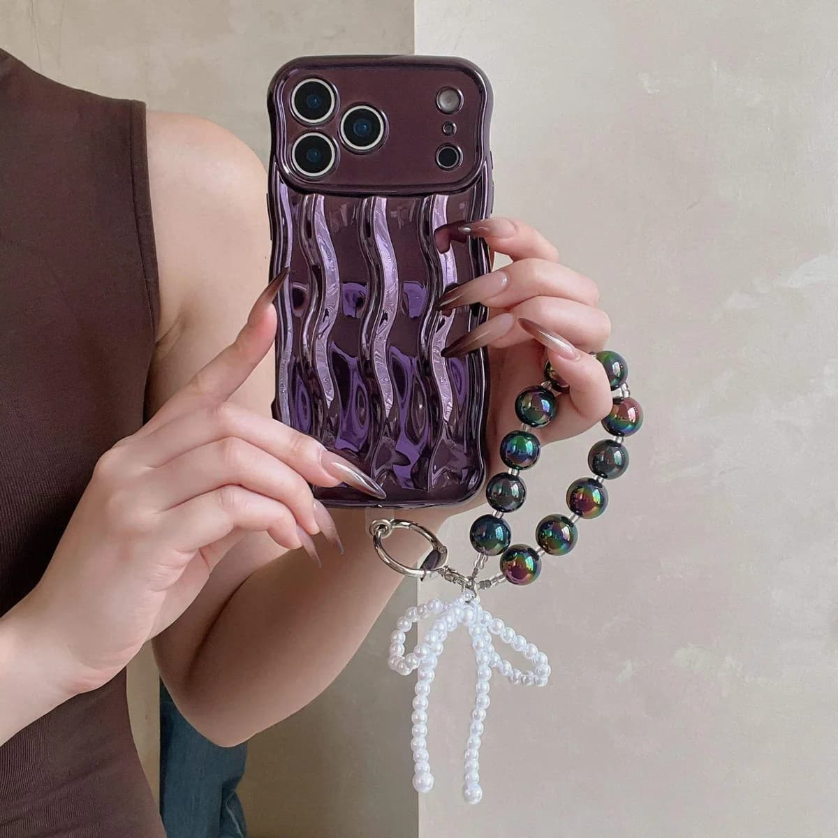 Simple Solid Color Three-dimensional Wave Phone case for IPhone