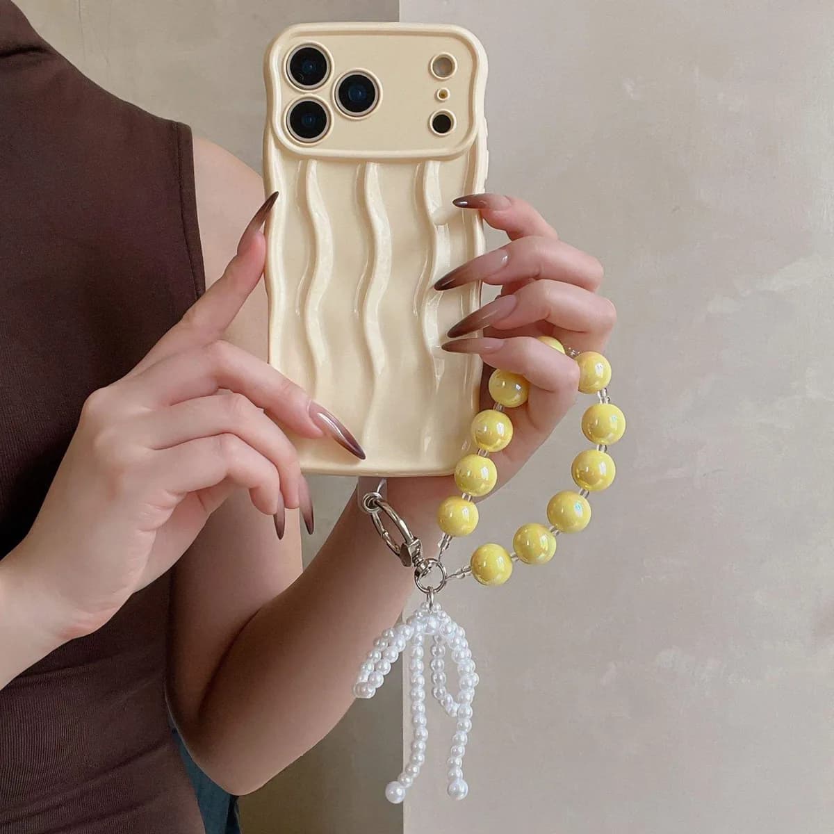 Simple Solid Color Three-dimensional Wave Phone case for IPhone