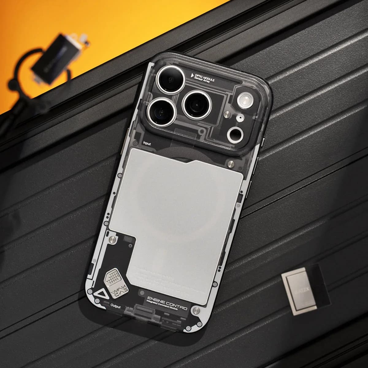 WAKCAS Black See-Through Matte MagSafe iPhone Case
