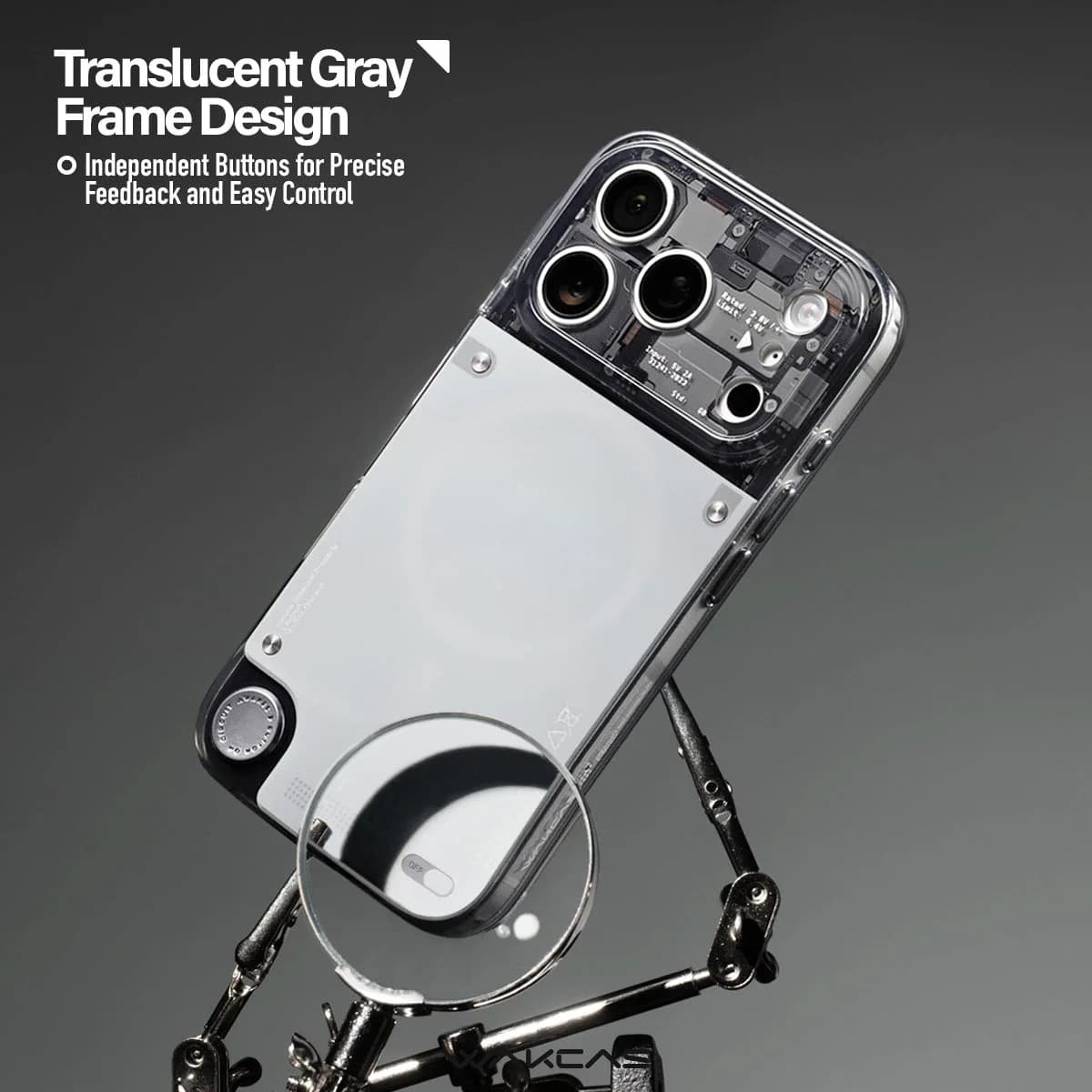 WAKCAS Gloss Black See-Through MagSafe iPhone Case
