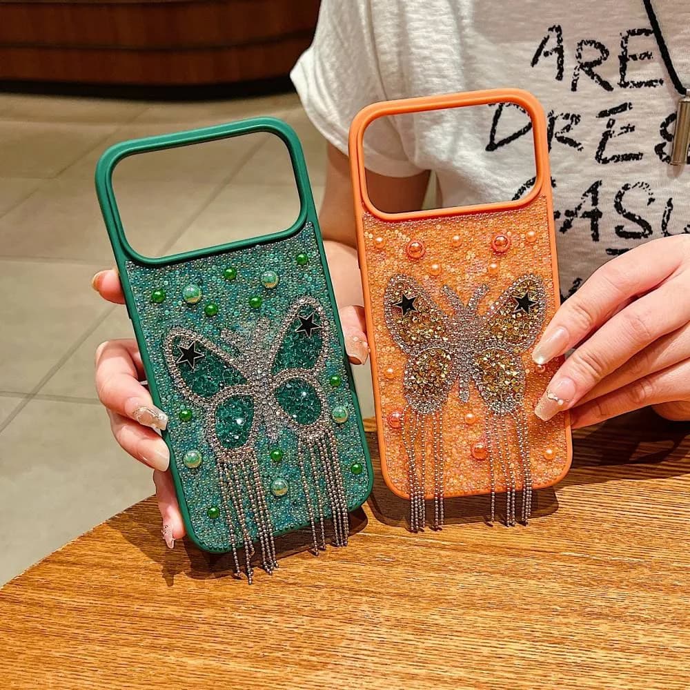 Diamond 3D Butterfly Mobile Phone Cover for iPhone