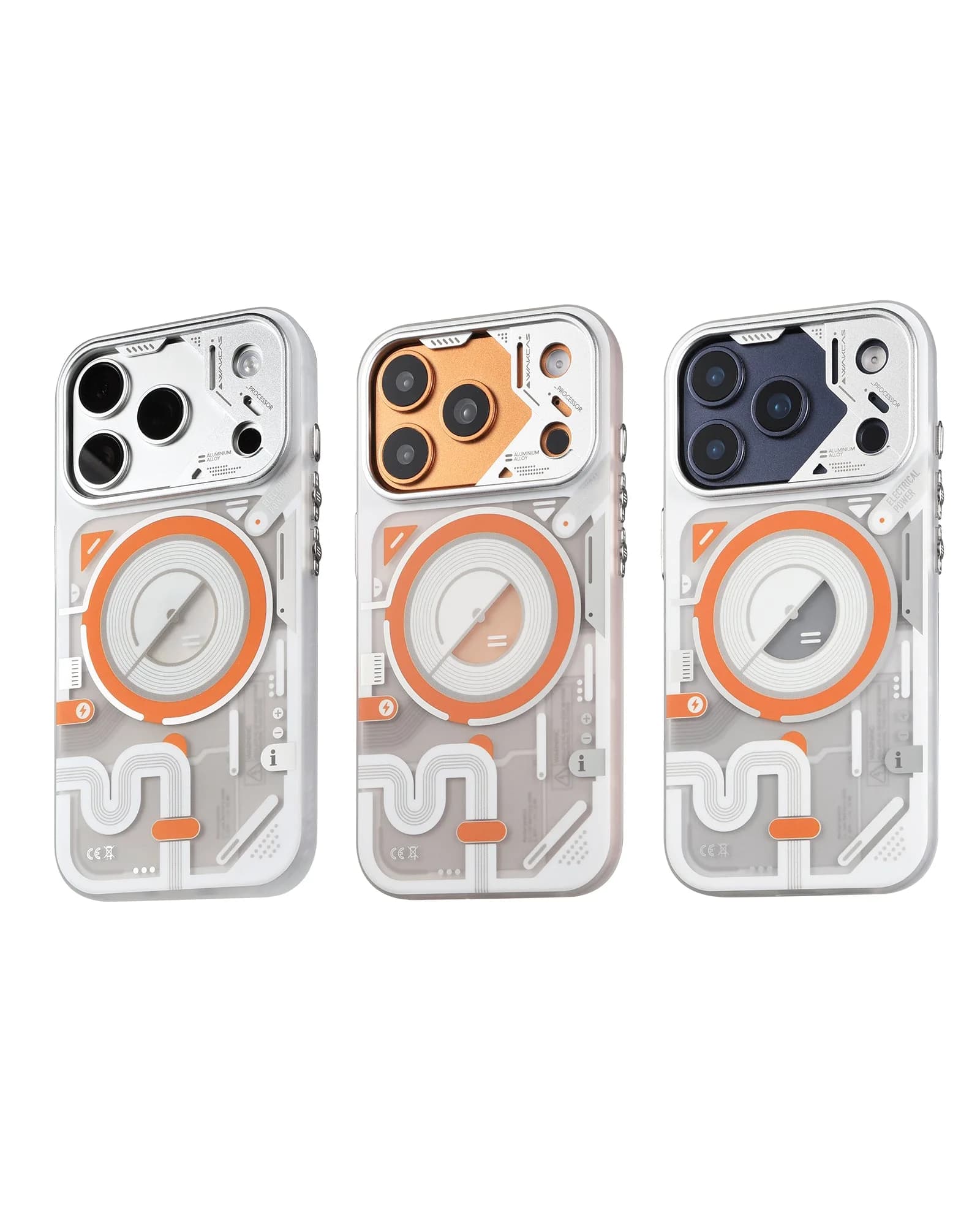 Wakcas Color-block Mechanical iPhone Case - Trendy Matte Magnetic Original Design Couple Edition