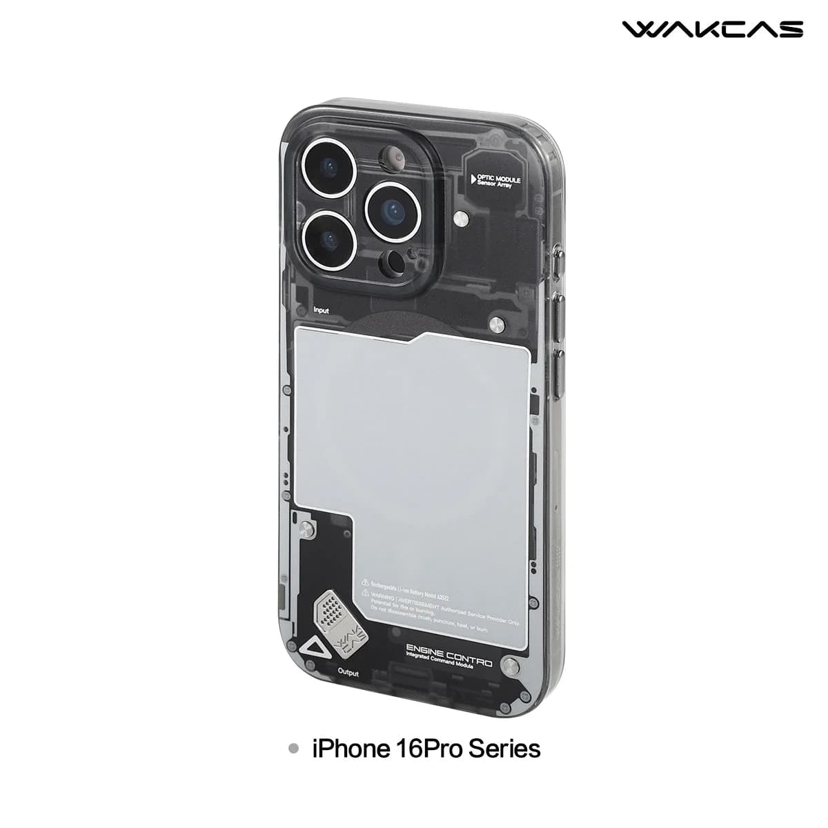 WAKCAS Black See-Through Matte MagSafe iPhone Case