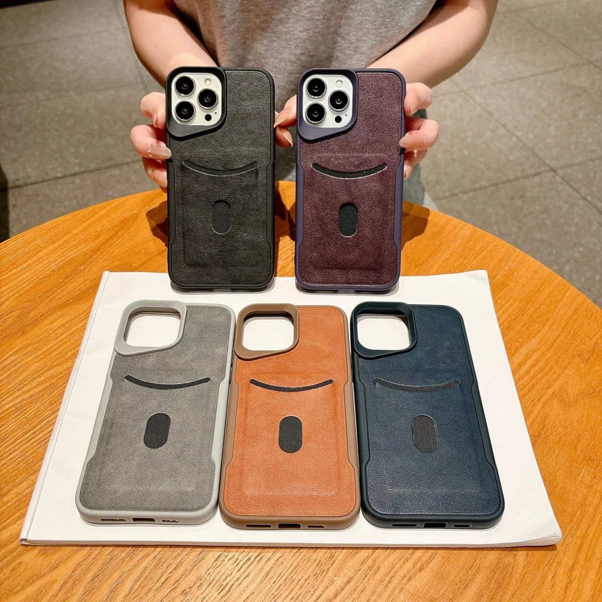 New Arrival Soft Shockproof Solid Color PU Mobile Phone Case for iPhone
