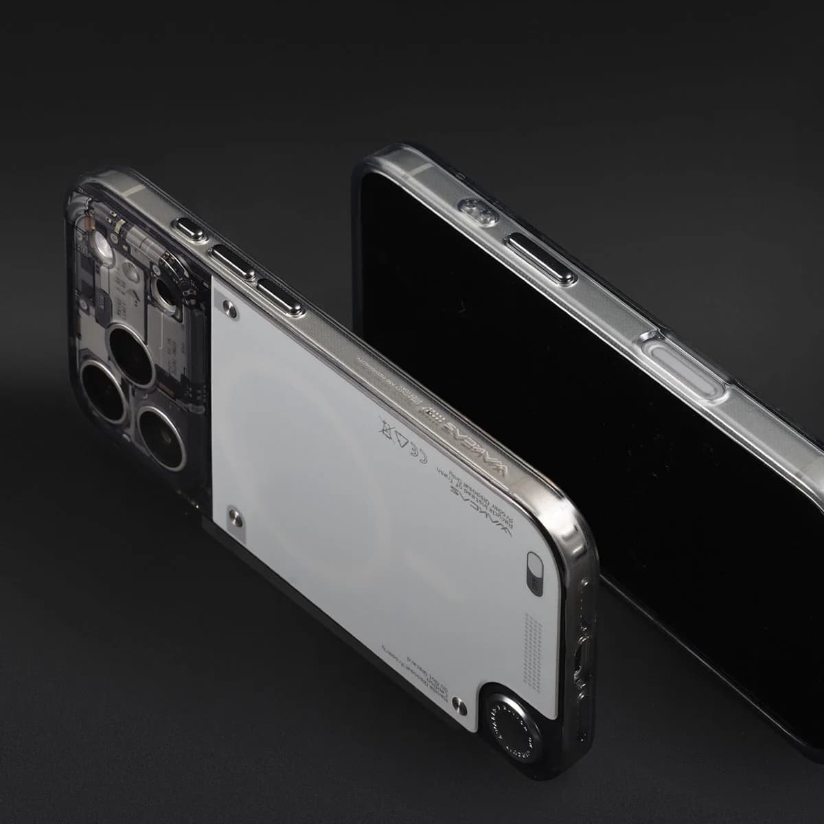 WAKCAS Gloss Black See-Through MagSafe iPhone Case