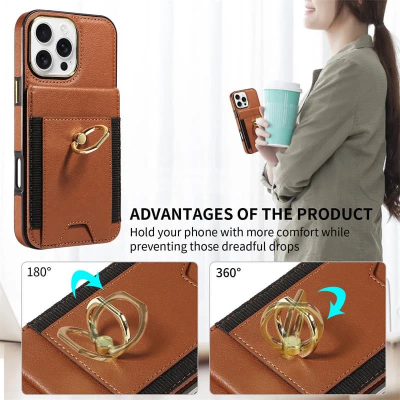 Ins Wallet Ins Wallet Ring Holder Phone Case for iPhone