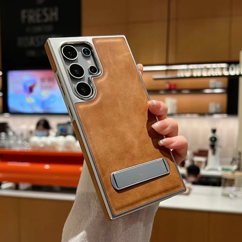 High Quality Electroplated Leather Case for Samsung