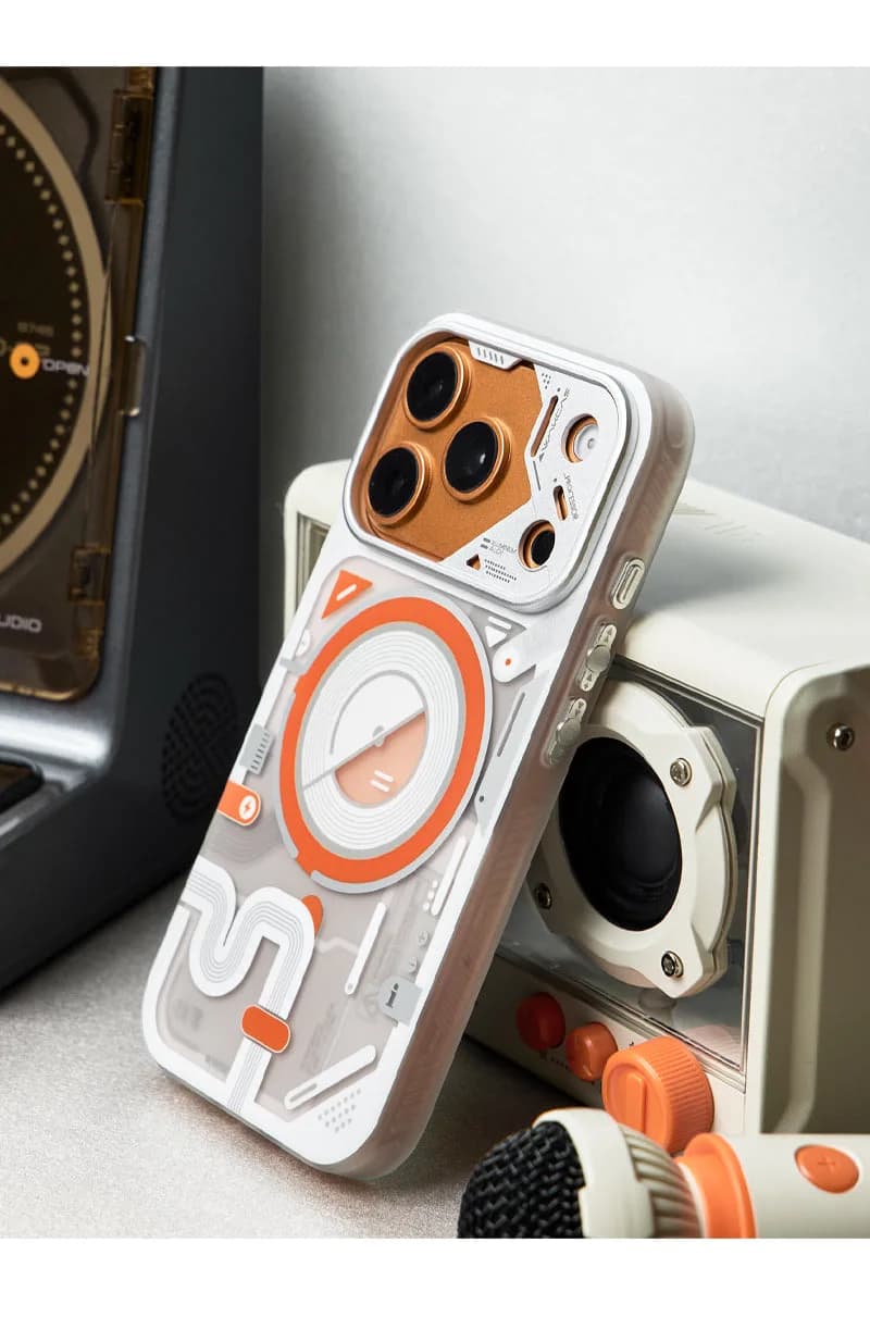 Wakcas Color-block Mechanical iPhone Case - Trendy Matte Magnetic Original Design Couple Edition
