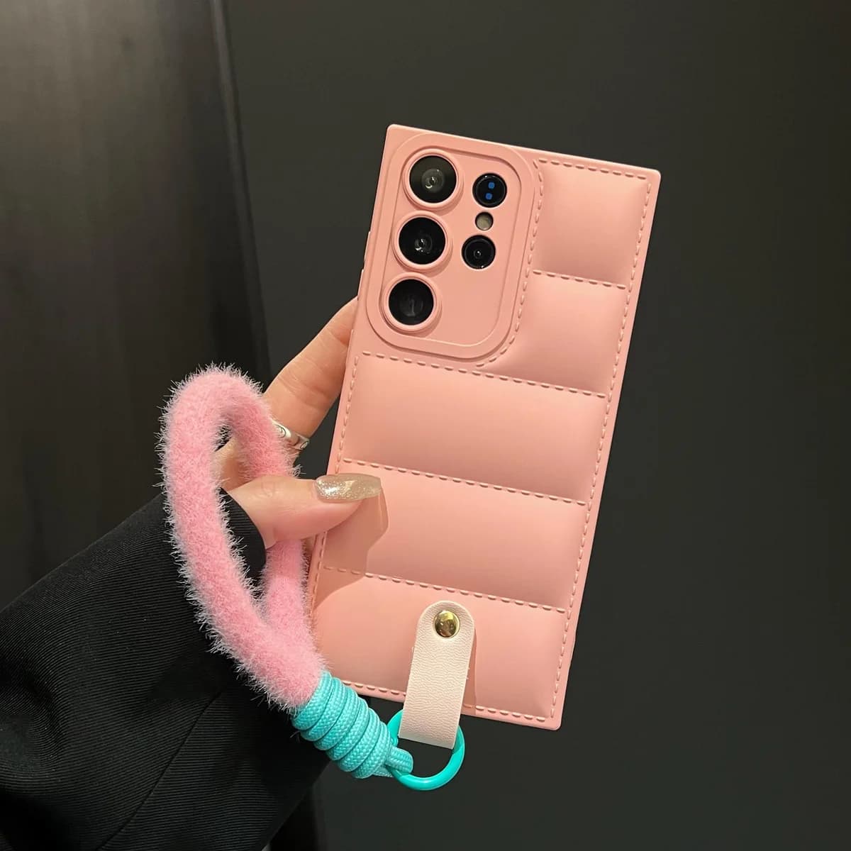 Down Hand Rope Soft Silicone Phone Case