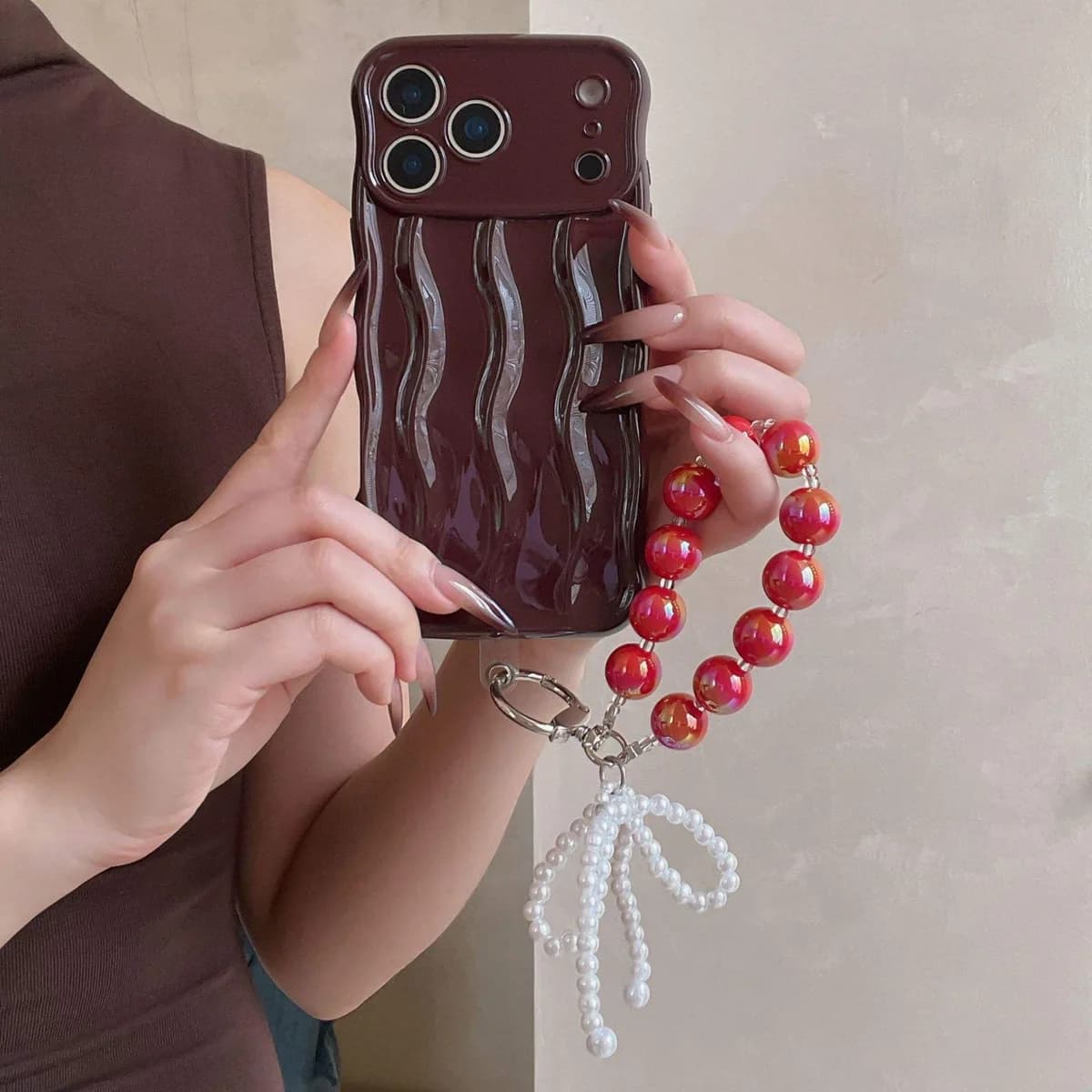 Simple Solid Color Three-dimensional Wave Phone case for IPhone