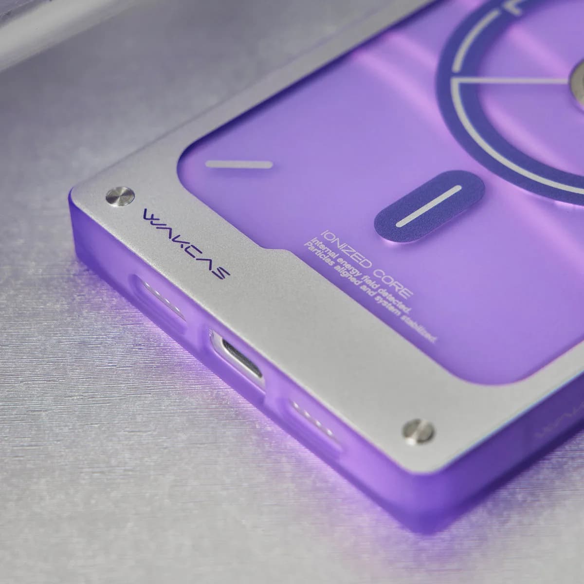 WAKCAS Square Purple Electroplated MagSafe iPhone Case
