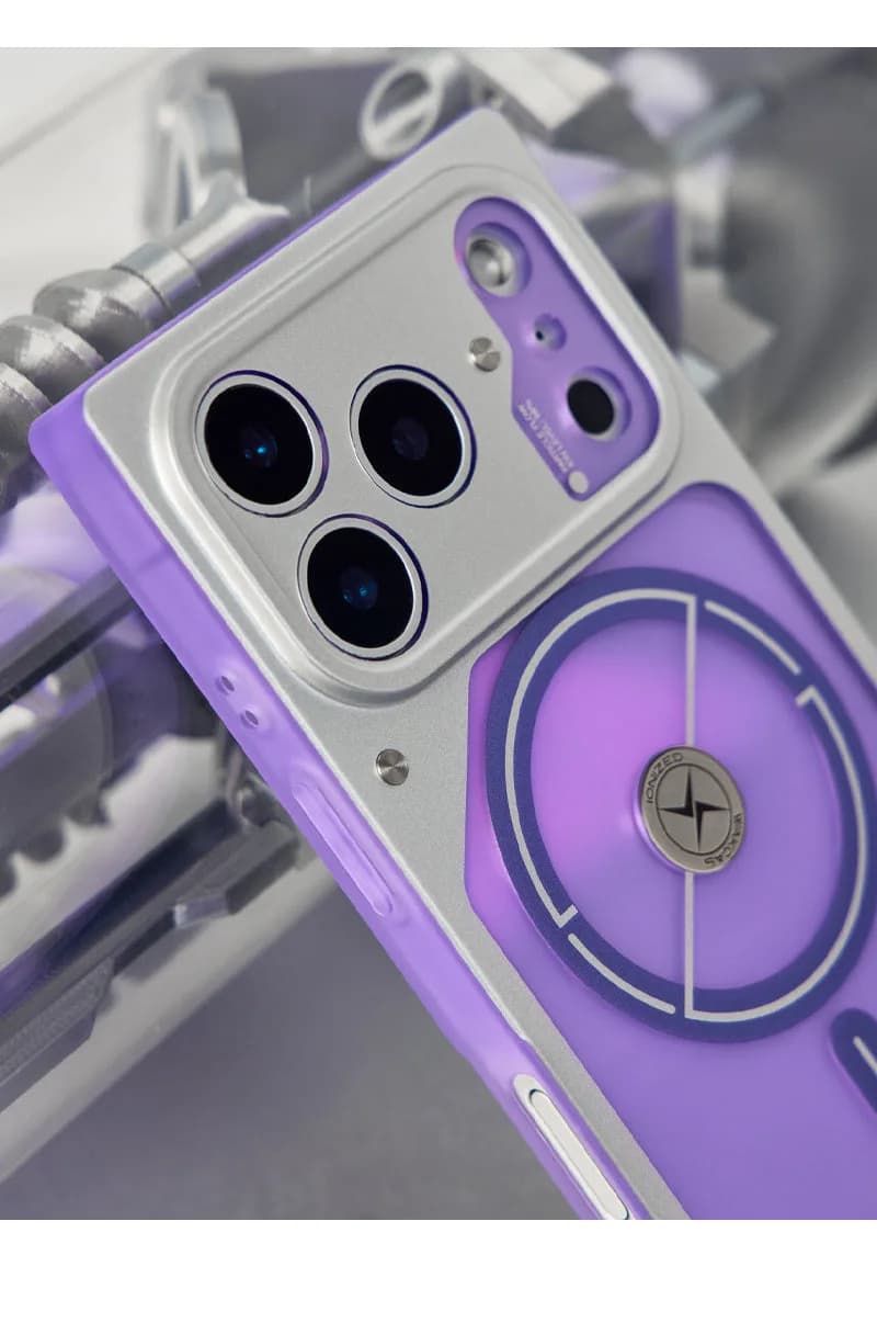 WAKCAS Square Purple Electroplated MagSafe iPhone Case