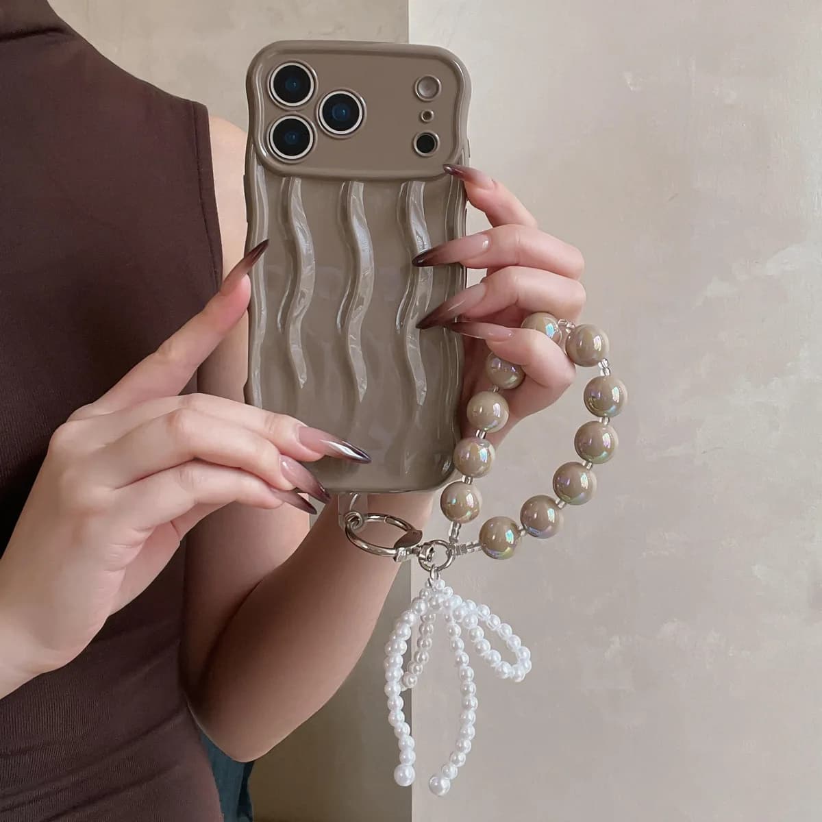 Simple Solid Color Three-dimensional Wave Phone case for IPhone