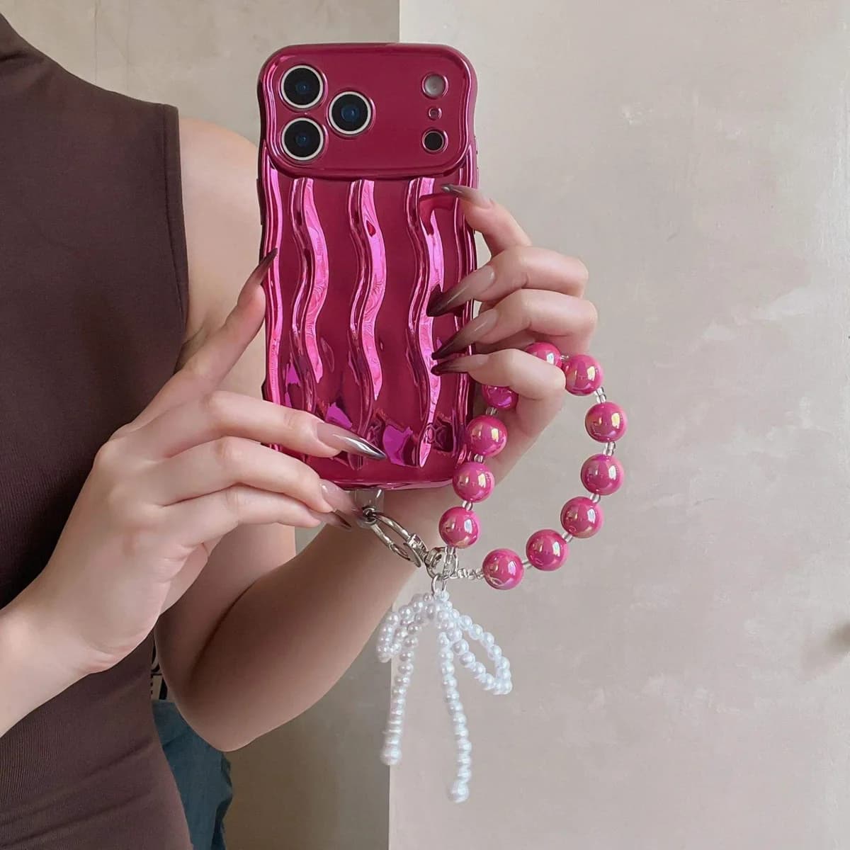 Simple Solid Color Three-dimensional Wave Phone case for IPhone