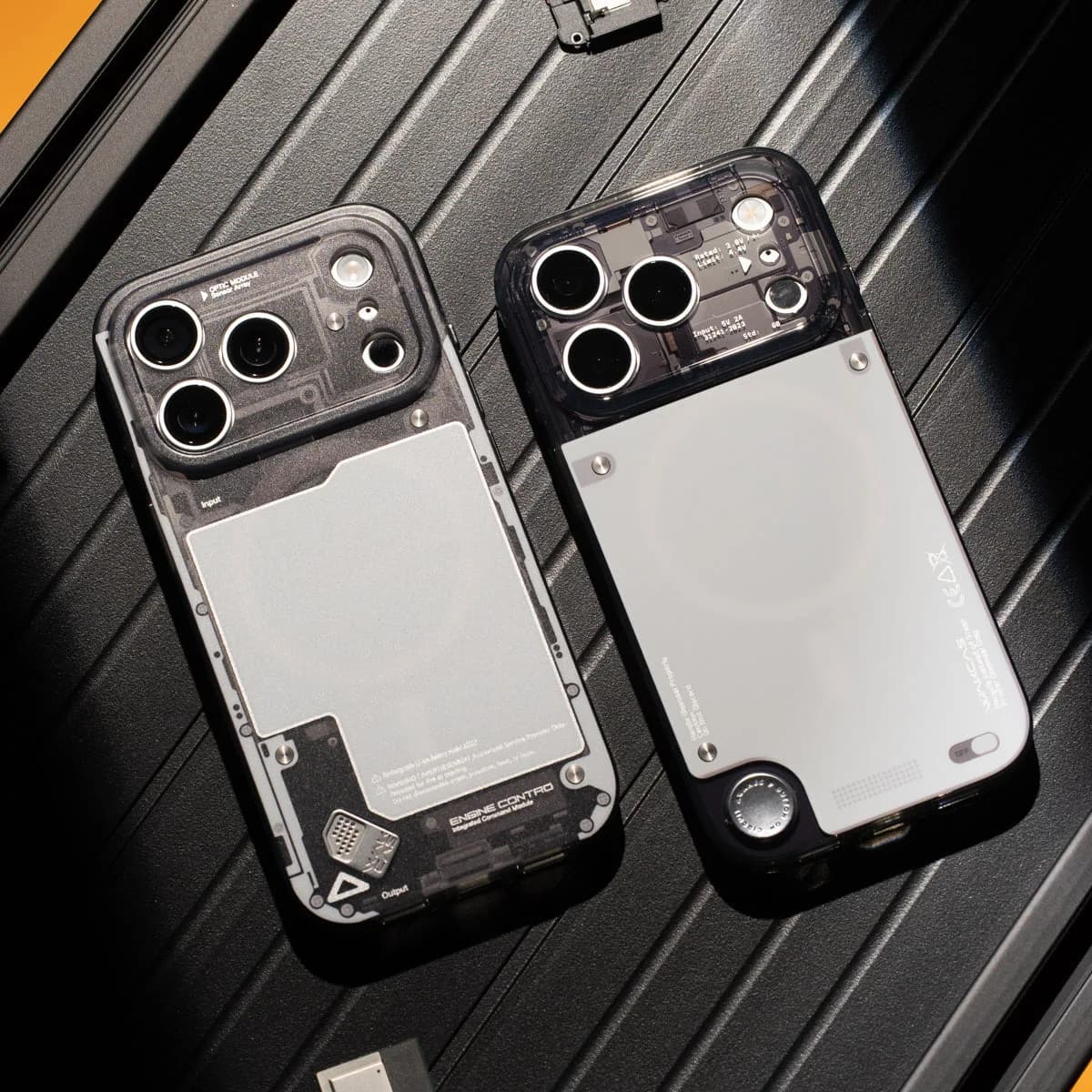 WAKCAS Gloss Black See-Through MagSafe iPhone Case