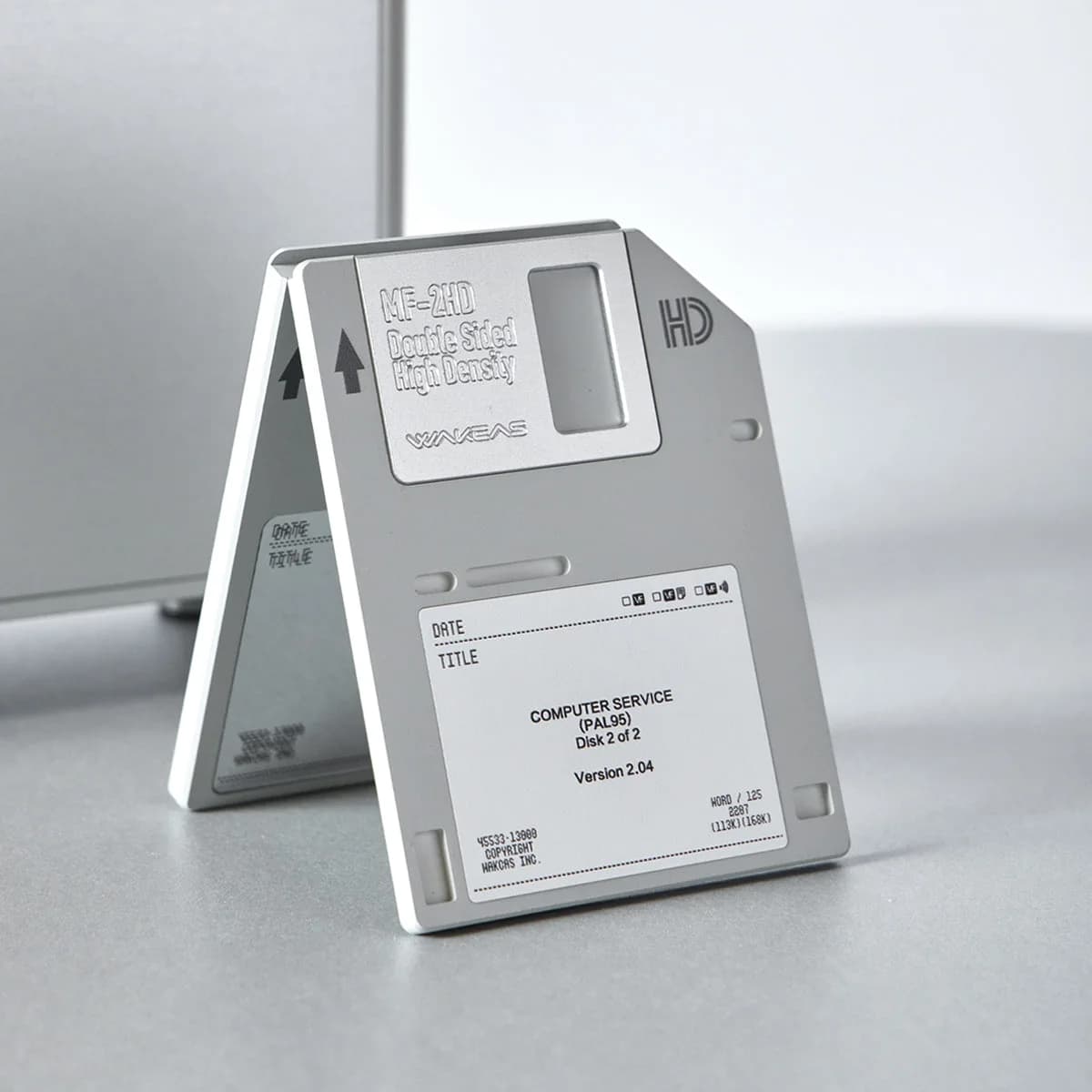 WAKCAS Retro Geek Floppy Disk MagSafe iPhone Case | Silver Metal Lens Guard with Circuit Details