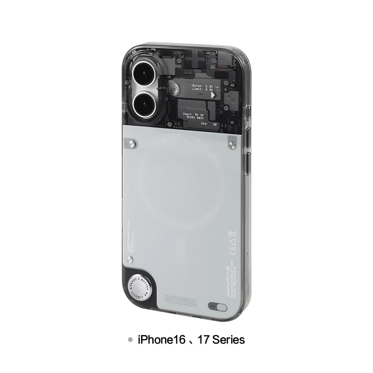 WAKCAS Gloss Black See-Through MagSafe iPhone Case