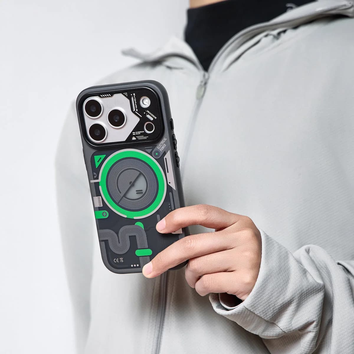 Wakcas Color-block Mechanical iPhone Case - Trendy Matte Magnetic Original Design Couple Edition