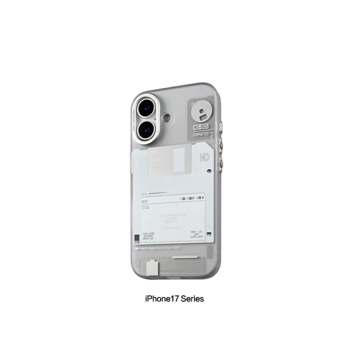WAKCAS Retro Geek Floppy Disk MagSafe iPhone Case | Silver Metal Lens Guard with Circuit Details