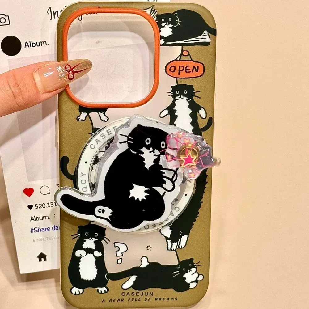 Black Cat Magnetic Bracket Case — source product photo