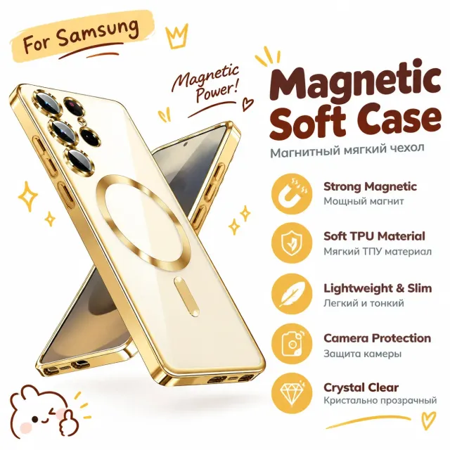 Clear Plated Magnetic Soft Case