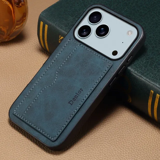 Phone Case Faux Leather Card Slot Wallet Stand Support Picture Frame — product photo