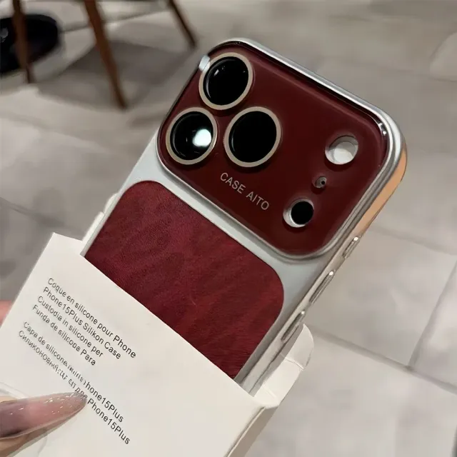 Burgundy Texture Camera Frame Case